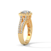 Princess-Cut Diamond Halo Engagement Ring