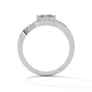 Princess-Cut Lab-Grown Diamond Halo Engagement Ring with Twisted / Split Shank