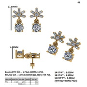 Starburst Diamond Drop Earrings | Round & Baguette Lab-Grown Diamonds