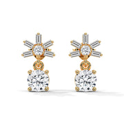 Starburst Diamond Drop Earrings | Round & Baguette Lab-Grown Diamonds