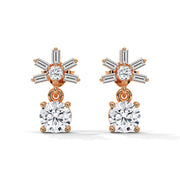 Starburst Diamond Drop Earrings | Round & Baguette Lab-Grown Diamonds