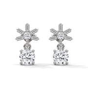 Starburst Diamond Drop Earrings | Round & Baguette Lab-Grown Diamonds