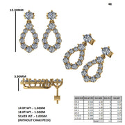 Teardrop Diamond Drop Earrings | 0.85 ct Lab-Grown Diamonds