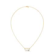 Anek | Elegant Cylindrical Diamond Pendant with Oval Accent