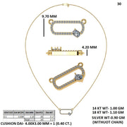 Anek | Elegant Cylindrical Diamond Pendant with Oval Accent