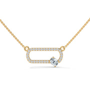 Anek | Elegant Cylindrical Diamond Pendant with Oval Accent