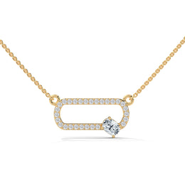 Anek | Elegant Cylindrical Diamond Pendant with Oval Accent