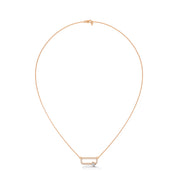 Anek | Elegant Cylindrical Diamond Pendant with Oval Accent