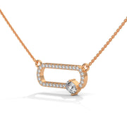 Anek | Elegant Cylindrical Diamond Pendant with Oval Accent