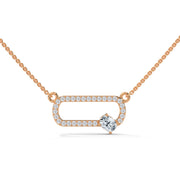 Anek | Elegant Cylindrical Diamond Pendant with Oval Accent