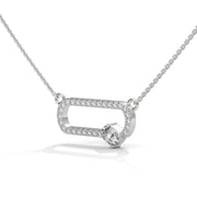 Anek | Elegant Cylindrical Diamond Pendant with Oval Accent