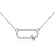 Anek | Elegant Cylindrical Diamond Pendant with Oval Accent