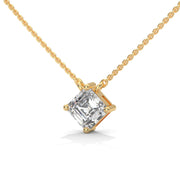 Asscher-Cut Diamond Solitaire Pendant (Without Chain)