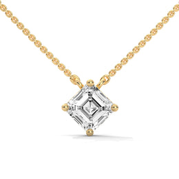 Asscher-Cut Diamond Solitaire Pendant (Without Chain)