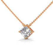 Asscher-Cut Diamond Solitaire Pendant (Without Chain)