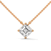 Asscher-Cut Diamond Solitaire Pendant (Without Chain)