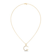 Circular Moon Charm Diamond Pendant