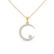 Circular Moon Charm Diamond Pendant