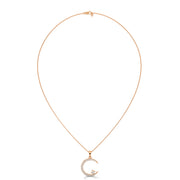 Circular Moon Charm Diamond Pendant