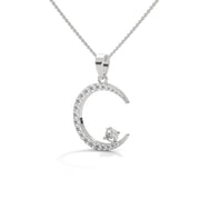 Circular Moon Charm Diamond Pendant