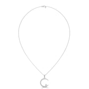 Circular Moon Charm Diamond Pendant