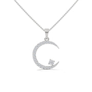 Circular Moon Charm Diamond Pendant