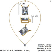 Classic Emerald Solitaire Pendant (Without Chain)