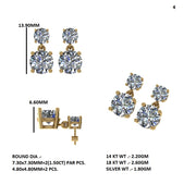 Classic Two-Stone Diamond Drop Earrings | Gold & Round Diamonds