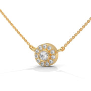 Diamond Halo Pendant Necklace