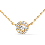 Diamond Halo Pendant Necklace