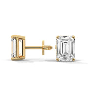 Emerald-Cut Diamond Solitaire Stud Earrings | 2.00 ct Total