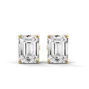 Emerald-Cut Diamond Solitaire Stud Earrings | 2.00 ct Total