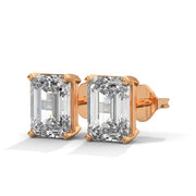 Emerald-Cut Diamond Solitaire Stud Earrings | 2.00 ct Total