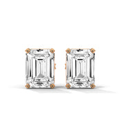 Emerald-Cut Diamond Solitaire Stud Earrings | 2.00 ct Total