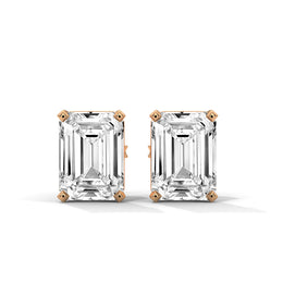 Emerald-Cut Diamond Solitaire Stud Earrings | 2.00 ct Total