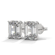 Emerald-Cut Diamond Solitaire Stud Earrings | 2.00 ct Total
