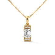 Emerald-Cut Moissanite Diamond Pendant Necklace