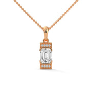 Emerald-Cut Moissanite Diamond Pendant Necklace