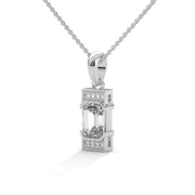 Emerald-Cut Moissanite Diamond Pendant Necklace