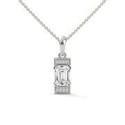 Emerald-Cut Moissanite Diamond Pendant Necklace