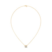 Emerald-cut diamond solitaire pendant necklace
