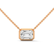 Emerald-cut diamond solitaire pendant necklace