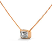Emerald-cut diamond solitaire pendant necklace