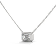 Emerald-cut diamond solitaire pendant necklace