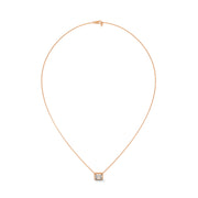 Emerald-cut diamond solitaire pendant necklace