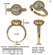 Enchanted Blooms: Round Solitaire Diamond Wedding Ring