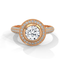 Enchanted Blooms: Round Solitaire Diamond Wedding Ring