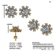 Starburst Cluster Diamond Stud Earrings