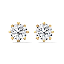 Divine Solitaire Round Diamond Stud Earrings