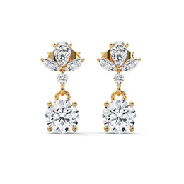 Pear and Marquise Diamond Stud Earrings